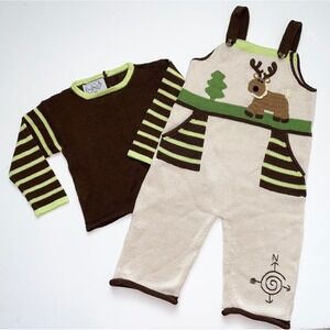 Zackali 4 Kids Woodland baby overall 2 Pcs set Boy or Girl‎ NEW!